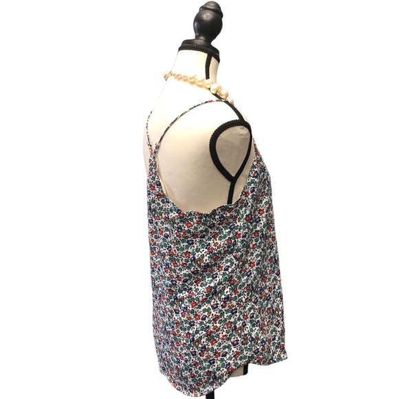 JCrew Adjustable Strap Scallope Front Floral Size 6 Lined Top - Picture 3 of 10